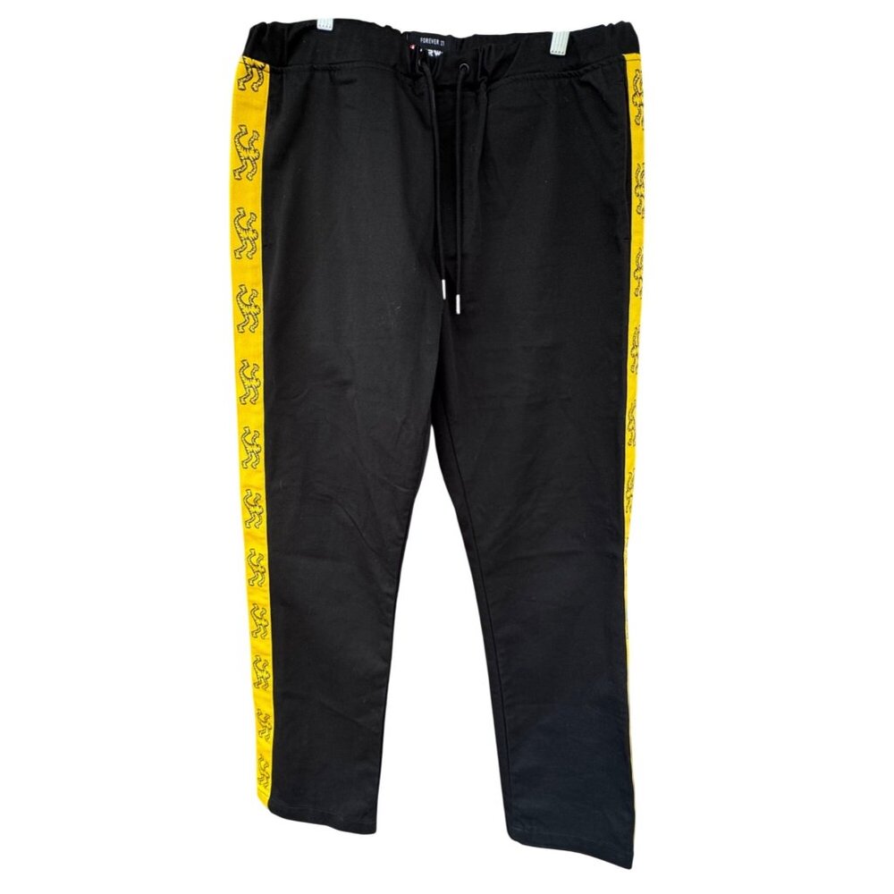 Airwalk Joggers Men L Blk Slice Of Yellow Bruce Lee Look. ABG Collection Pockets
